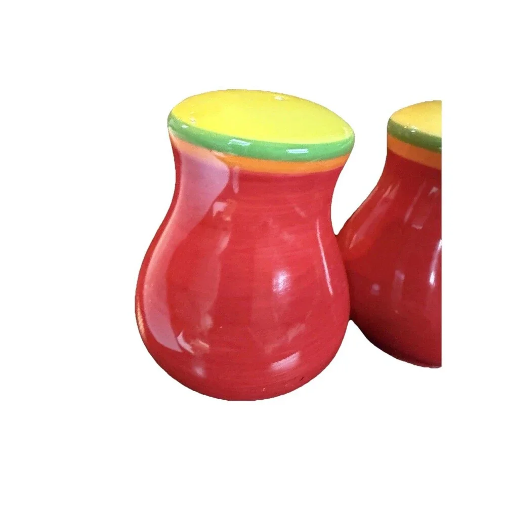 Dansk Caribe Aruba Salt & Pepper Shakers handpainted ceramic 3 1/2” Tall